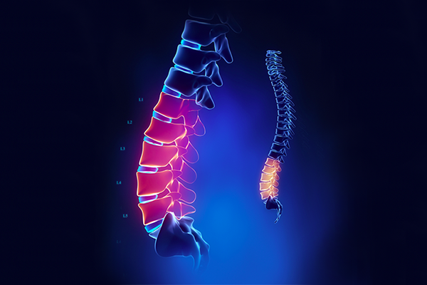 3D illustration of a lumbar spine